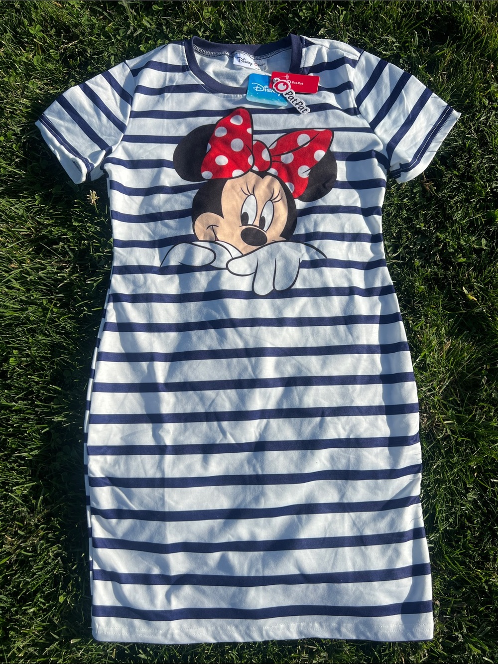 Disney collab with PatPat Navy & White Striped Minnie Mouse Dress